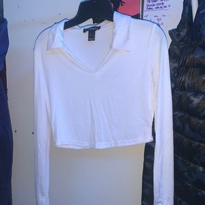 Urban Planet White cropped long sleeve